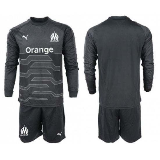 Marseille Blank Black Goalkeeper Long Sleeves Soccer Club Jersey