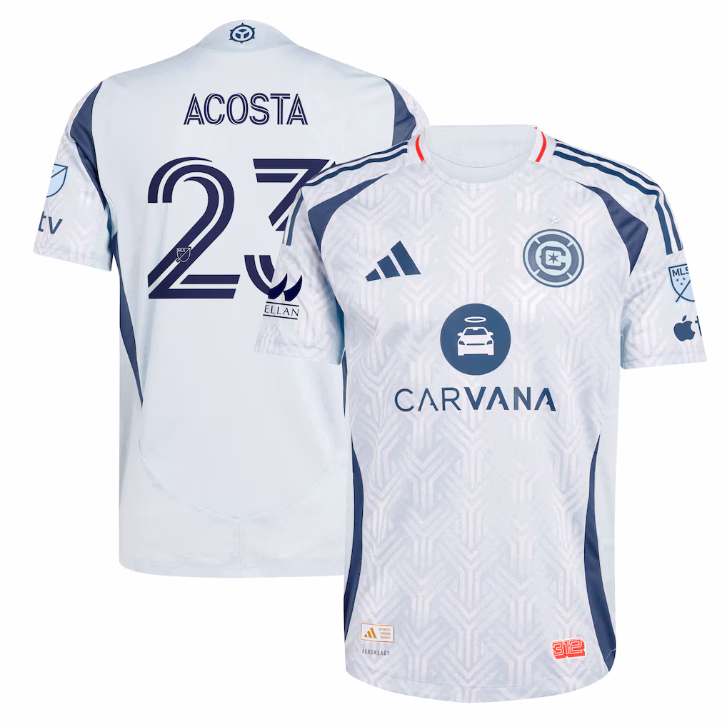 Men's Chicago Fire Kellyn Acosta adidas Light Blue 2025 The Municipal Kit Authentic Player Jersey - Ujersey NHL