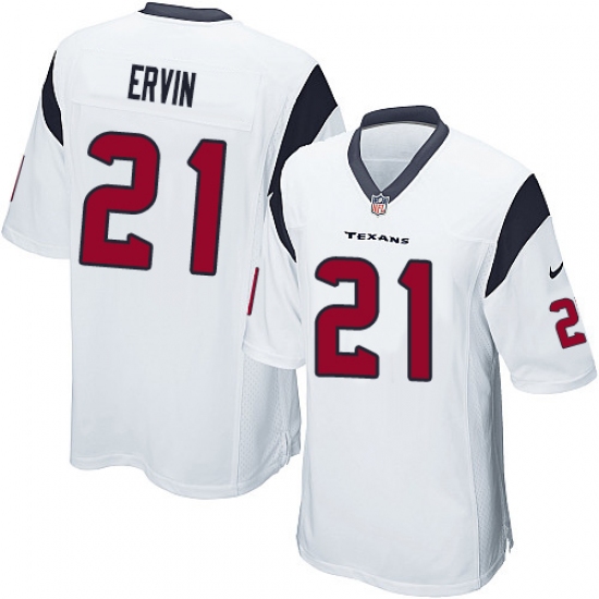 Men's Nike Houston Texans #21 Tyler Ervin Game White NFL Jersey - Ujersey