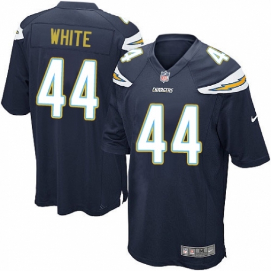 Men's Nike Los Angeles Chargers #44 Kyzir White Game Navy Blue Team Color NFL Jersey - Ujersey