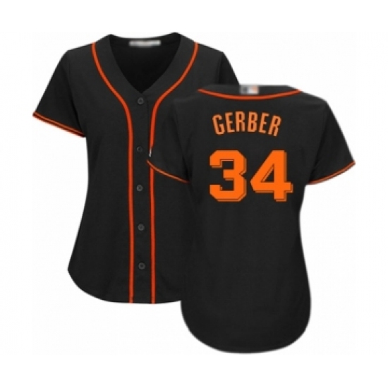 Women's San Francisco Giants #34 Mike Gerber Authentic Black Alternate Cool Base Baseball Player Jersey - Ujersey