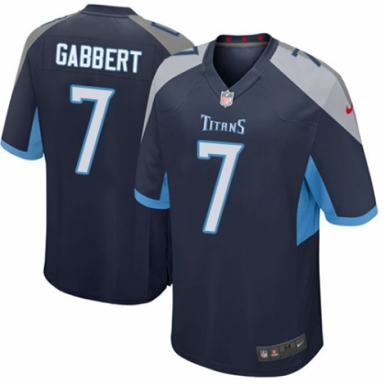 Men's Nike Tennessee Titans #7 Blaine Gabbert Game Navy Blue Team Color NFL Jersey - Ujersey