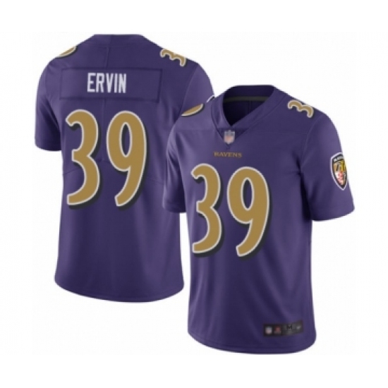 Youth Baltimore Ravens #39 Tyler Ervin Limited Purple Rush Vapor Untouchable Football Jersey - Ujersey