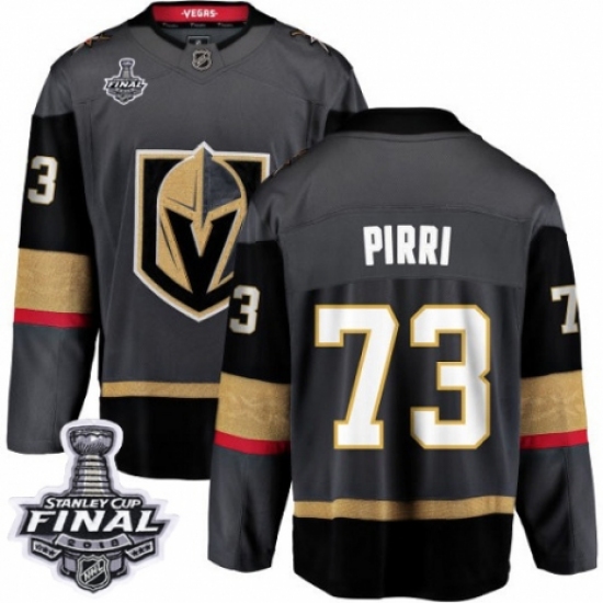 Youth Vegas Golden Knights #73 Brandon Pirri Authentic Black Home Fanatics Branded Breakaway 2018 Stanley Cup Final NHL Jersey - Ujersey
