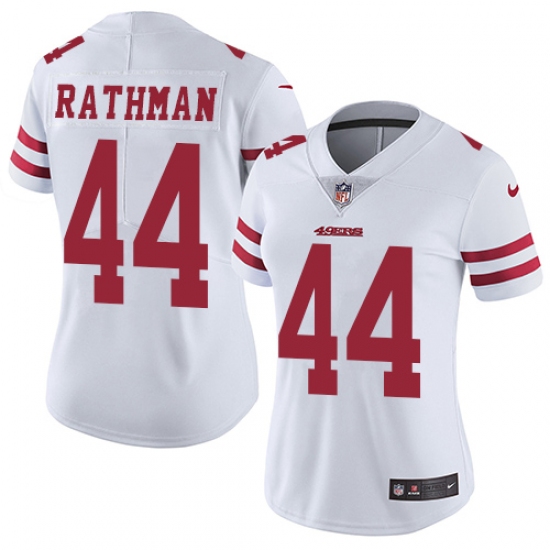 Women's Nike San Francisco 49ers #44 Tom Rathman Elite White NFL Jersey - Ujersey