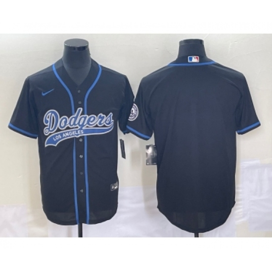Men's Los Angeles Dodgers Black Blank Cool Base Stitched Baseball Jersey - Ujersey