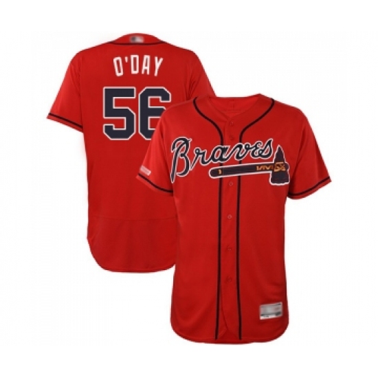 Men's Atlanta Braves #56 Darren O Day White Home Flex Base Authentic Collection Baseball Jersey - Ujersey