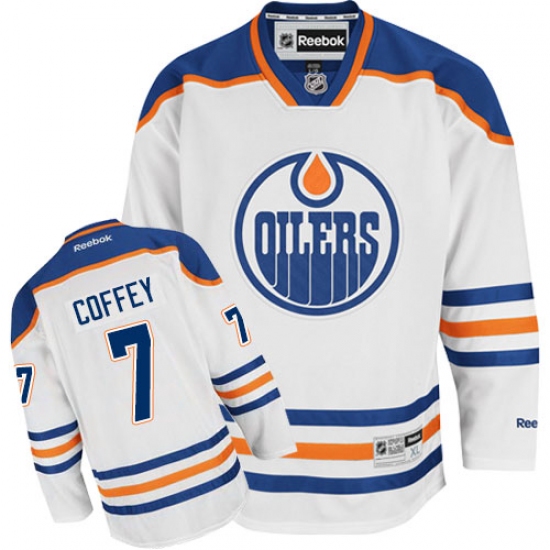 Women's Reebok Edmonton Oilers #7 Paul Coffey Authentic White Away NHL Jersey - Ujersey