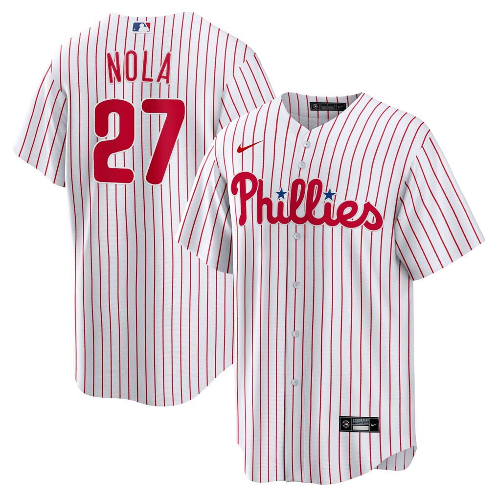 Men's Philadelphia Phillies Aaron Nola Nike White Home Replica Player Name Jersey - U-jersey