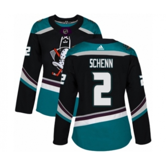 Women's Adidas Anaheim Ducks #2 Luke Schenn Premier Black Teal Alternate NHL Jersey - Ujersey
