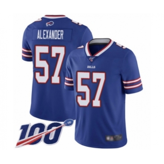 Men's Buffalo Bills #57 Lorenzo Alexander Royal Blue Team Color Vapor Untouchable Limited Player 100th Season Football Jersey - Ujersey