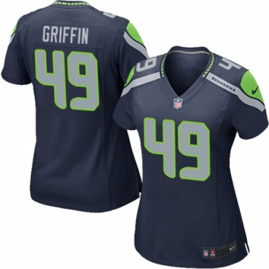 Women's Nike Seattle Seahawks #49 Shaquem Griffin Game Navy Blue Team Color NFL Jersey - Ujersey