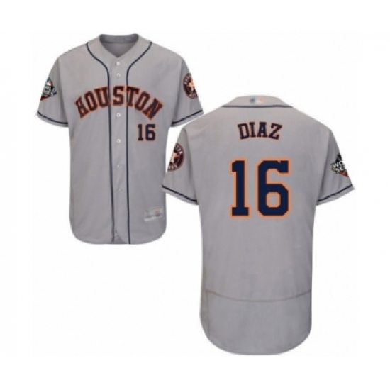 Men's Houston Astros #16 Aledmys Diaz Grey Road Flex Base Authentic Collection 2019 World Series Bound Baseball Jersey - Ujersey