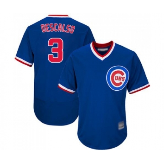 Men's Chicago Cubs #3 Daniel Descalso Royal Blue Cooperstown Flexbase Authentic Collection Baseball Jersey - Ujersey