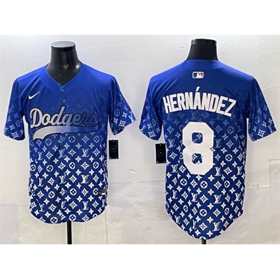 Men's Los Angeles Dodgers #8 Enrique Hernández Blue Limited Stitched Baseball Jersey - Ujersey