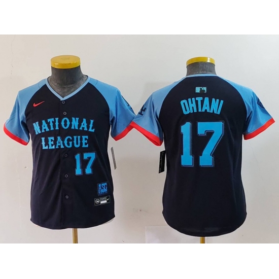Youth Los Angeles Dodgers #17 Shohei Ohtani Number Navy 2024 All Star Limited Stitched Jersey - Ujersey