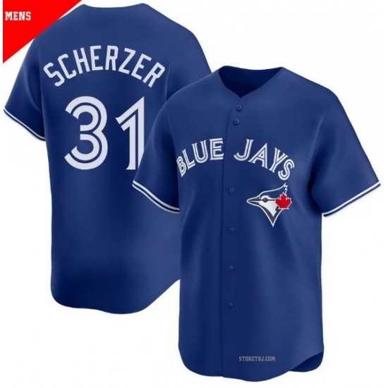Men's Toronto Blue Jays 31 Max Scherzer Royal Cool Base Stitched Baseball Jersey - Ujersey
