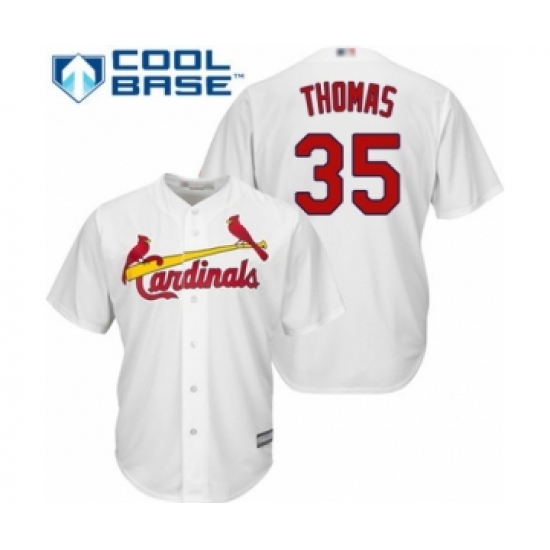 Youth St. Louis Cardinals #35 Lane Thomas Authentic White Home Cool Base Baseball Player Jersey - Ujersey