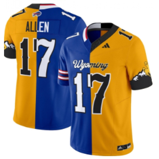 Men's Bills Wyoming Cowboys #17 Josh Allen Split Vapor Limited Jersey - Ujersey