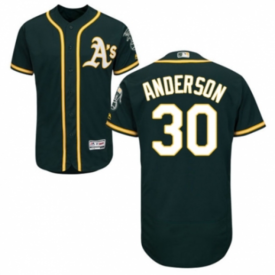 Men's Majestic Oakland Athletics #30 Brett Anderson Green Alternate Flex Base Authentic Collection MLB Jersey - Ujersey