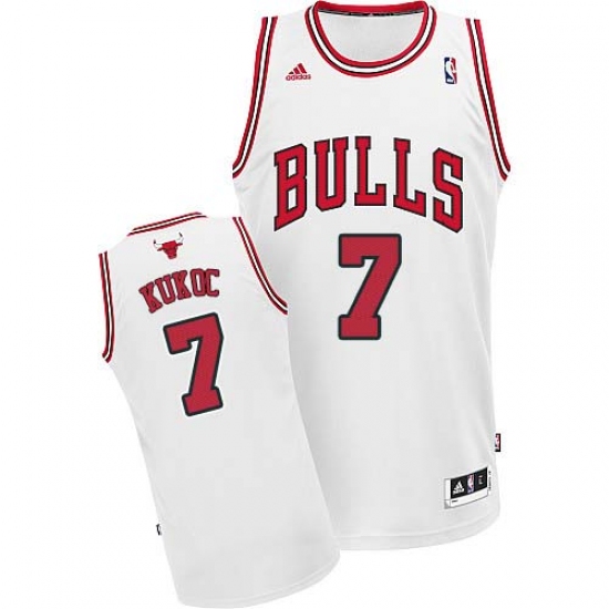 Men's Adidas Chicago Bulls #7 Tony Kukoc Swingman White Home NBA Jersey - Ujersey