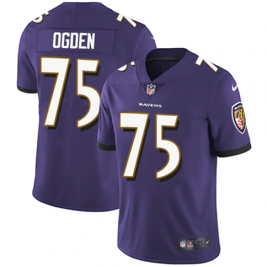 Youth Nike Baltimore Ravens #75 Jonathan Ogden Purple Team Color Vapor Untouchable Limited Player NFL Jersey - Ujersey