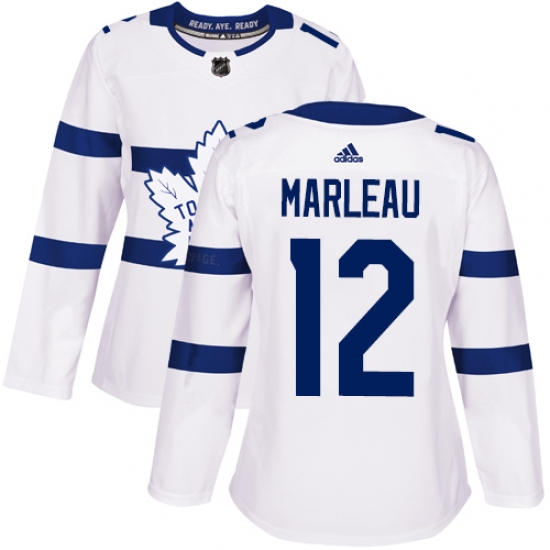 Women's Adidas Toronto Maple Leafs #12 Patrick Marleau Authentic White 2018 Stadium Series NHL Jersey - Ujersey