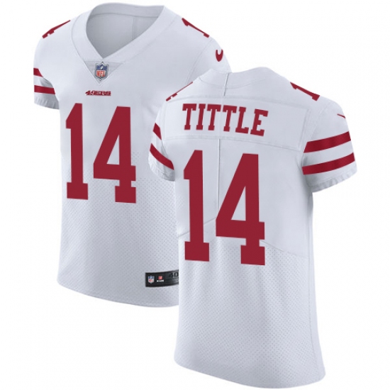 Men's Nike San Francisco 49ers #14 Y.A. Tittle White Vapor Untouchable Elite Player NFL Jersey - Ujersey