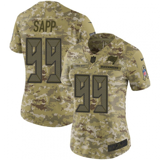 Women's Nike Tampa Bay Buccaneers #99 Warren Sapp Limited Camo 2018 Salute to Service NFL Jersey - Ujersey