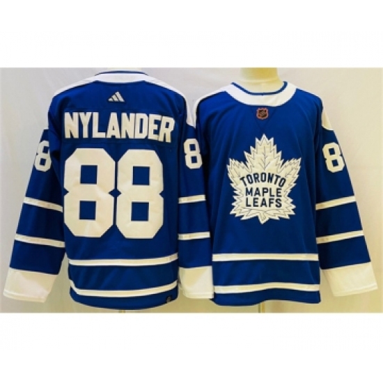Men's Toronto Maple Leafs #88 William Nylander Blue 2022 Reverse Retro Stitched Jersey - Ujersey