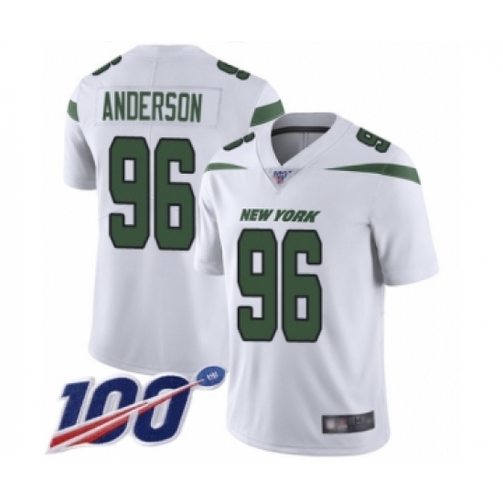 Youth New York Jets #96 Henry Anderson White Vapor Untouchable Limited Player 100th Season Football Jersey - Ujersey