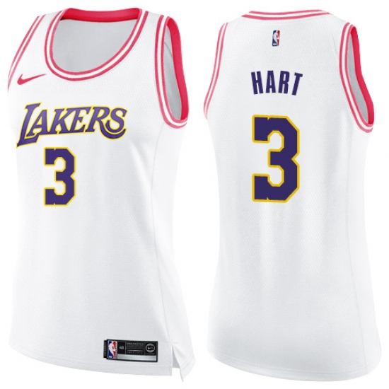 Women's Nike Los Angeles Lakers #3 Josh Hart Swingman White Pink Fashion NBA Jersey - Ujersey