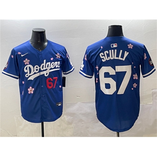 Men's Los Angeles Dodgers #67 Vin Scully Royal 2025 Tokyo Series Limited Stitched Baseball Jersey - Ujersey