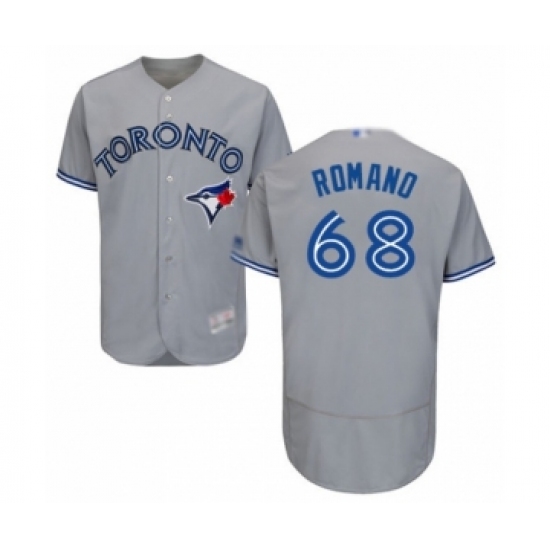 Men's Toronto Blue Jays #68 Jordan Romano Grey Road Flex Base Authentic Collection Baseball Player Jersey - Ujersey