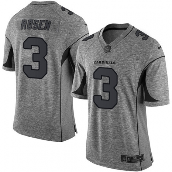 Men's Nike Arizona Cardinals #3 Josh Rosen Limited Gray Gridiron NFL Jersey - Ujersey