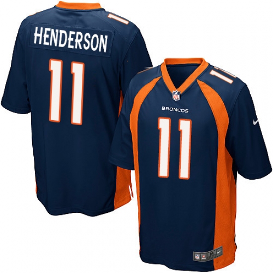 Men's Nike Denver Broncos #11 Carlos Henderson Game Navy Blue Alternate NFL Jersey - Ujersey