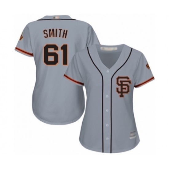 Women's San Francisco Giants #61 Burch Smith Authentic Grey Road 2 Cool Base Baseball Player Jersey - Ujersey