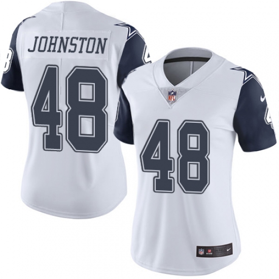Women's Nike Dallas Cowboys #48 Daryl Johnston Limited White Rush Vapor Untouchable NFL Jersey - Ujersey