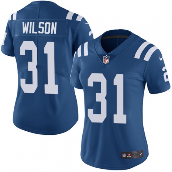 Women's Nike Indianapolis Colts #31 Quincy Wilson Royal Blue Team Color Vapor Untouchable Limited Player NFL Jersey - Ujersey