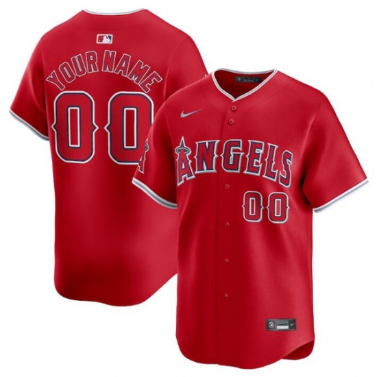 Men's Los Angeles Angels Active Player Custom Red Alternate Limited Baseball Stitched Jersey - Ujersey