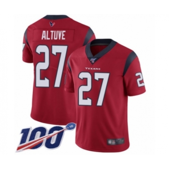 Men's Houston Texans #27 Jose Altuve Red Alternate Vapor Untouchable Limited Player 100th Season Football Jersey - Ujersey