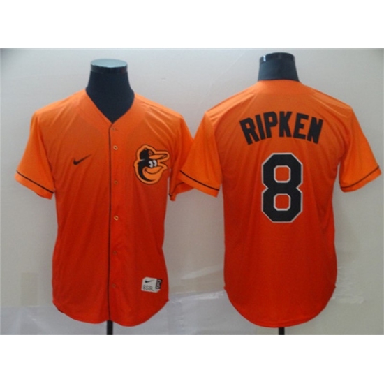 Men's Baltimore Orioles #8 Cal Ripken Jr. Orange Fade Stitched Baseball Jersey - Ujersey
