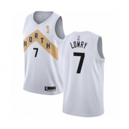 Youth Toronto Raptors #7 Kyle Lowry Swingman White 2019 Basketball Finals Champions Jersey - City Edition - Ujersey