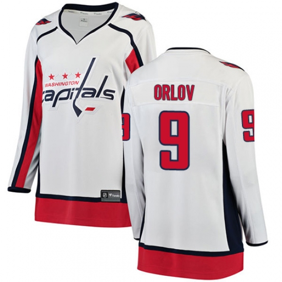 Women's Washington Capitals #9 Dmitry Orlov Fanatics Branded White Away Breakaway NHL Jersey - Ujersey