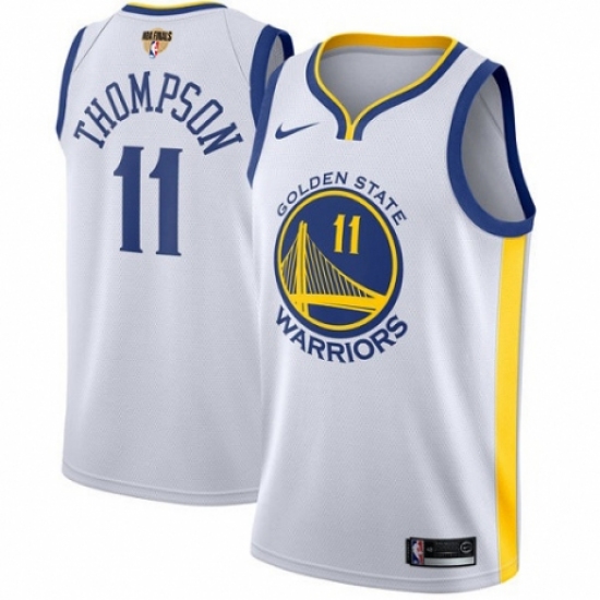 Women's Nike Golden State Warriors #11 Klay Thompson Swingman White Home 2018 NBA Finals Bound NBA Jersey - Association Edition - Ujersey
