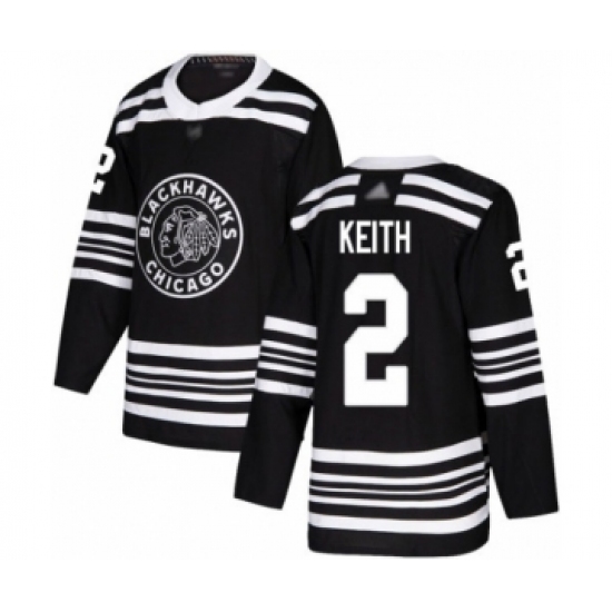 Men's Chicago Blackhawks #2 Duncan Keith Authentic Black Alternate Hockey Jersey - Ujersey