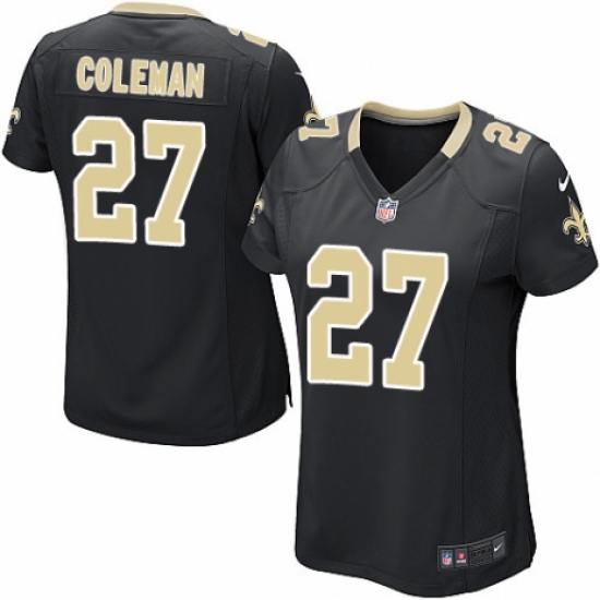 Women's Nike New Orleans Saints #27 Kurt Coleman Game Black Team Color NFL Jersey - Ujersey