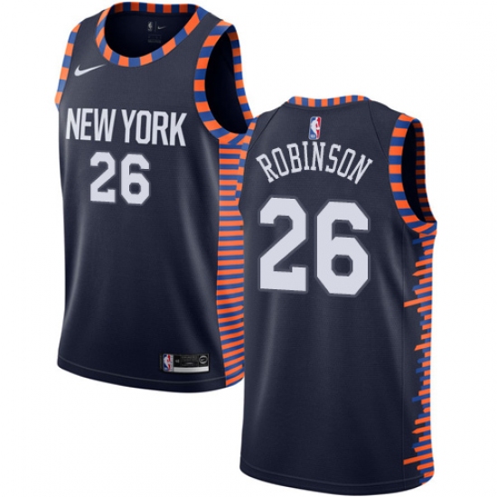 Women's Nike New York Knicks #26 Mitchell Robinson Swingman Navy Blue NBA Jersey - 2018 19 City Edition - Ujersey