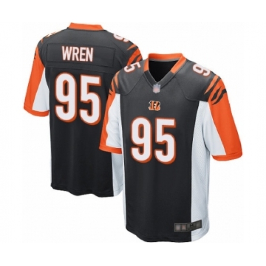 Men's Cincinnati Bengals #95 Renell Wren Game Black Team Color Football Jersey - Ujersey