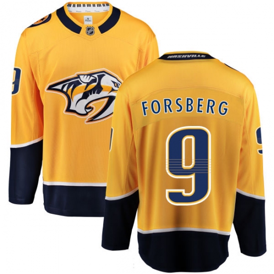 Men's Nashville Predators #9 Filip Forsberg Fanatics Branded Gold Home Breakaway NHL Jersey - Ujersey